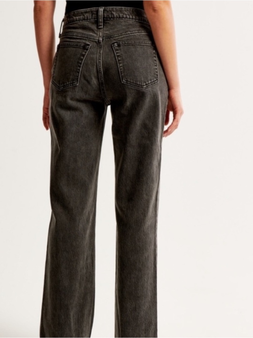 Abercrombie & fitch the baggy low rise dark grey wash frayed hem jeans sz 29 - Picture 2 of 9